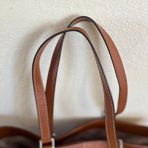 Michael Kors Large Double Handles Studded Brown Leather Astor Travel Tote - Picture 4 of 16